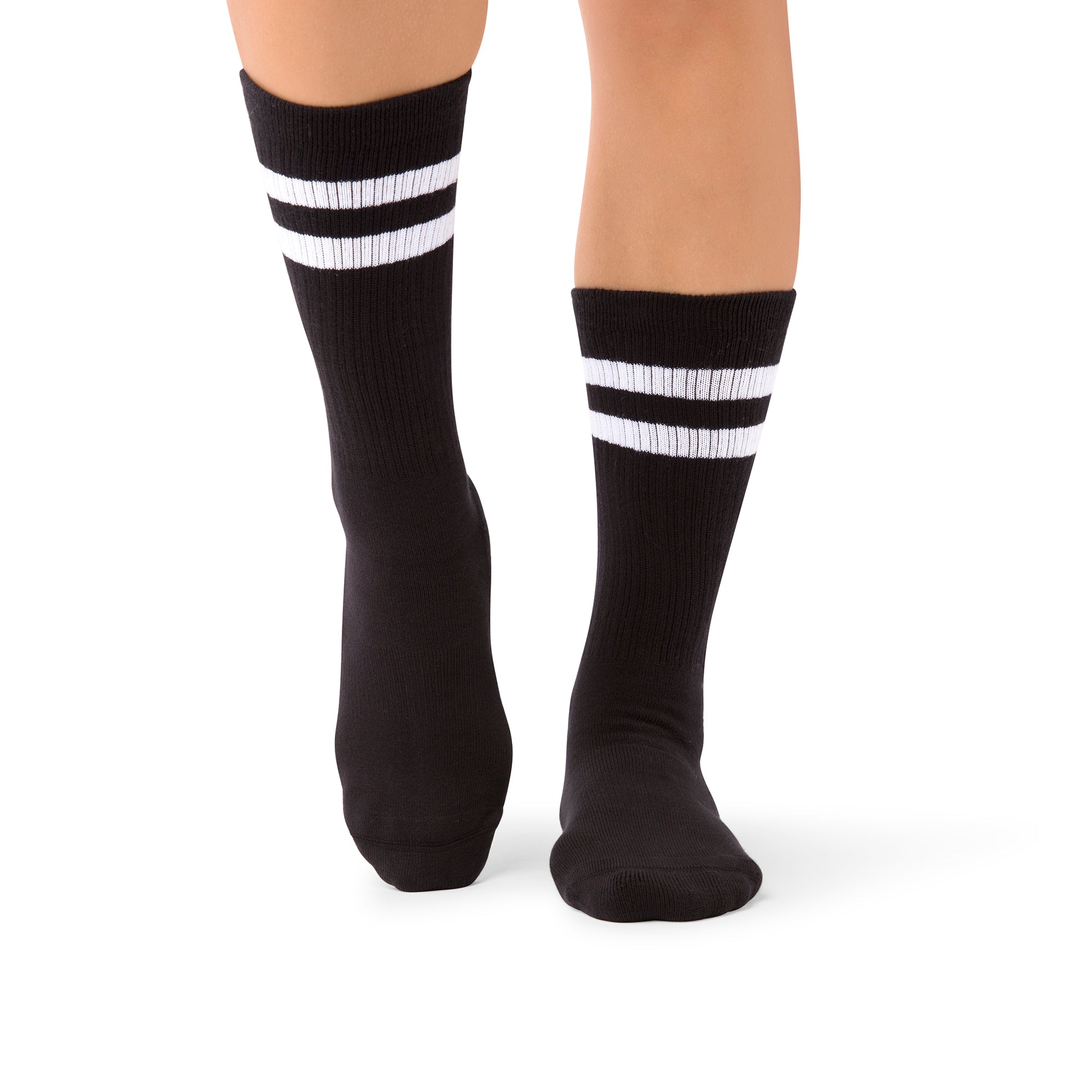 Mio Midnight crew grip socks worn in a Dubai yoga class